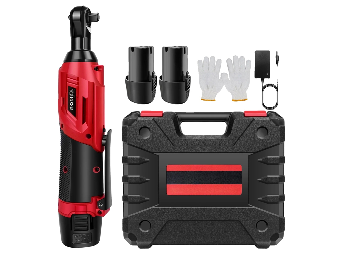 Llave de impacto eléctrica inalámbrica, 12 V, 7 llaves de vaso, color rojo OEM