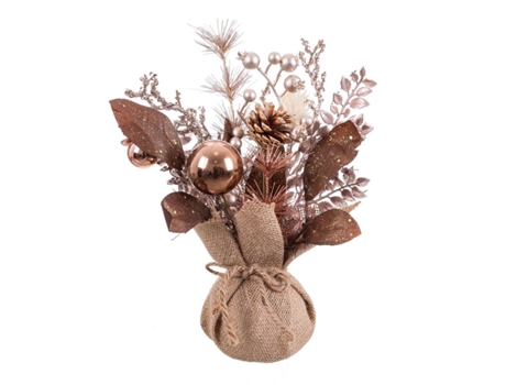 Adorno de Navidad BIGBUY CHRISTMAS Adorno Navideño Piñas Dorado (15x15X30cm)