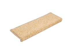 Alfombrillas Para Escaleras 30 Uds 65x21x4 Cm Color Crema Borde Rectangular