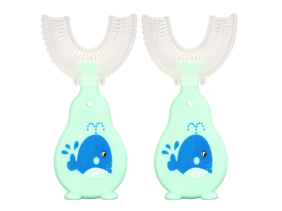 Juego De 2 Cepillos De Dientes De Silicona De Grado Alimenticio En Forma De U Para Niños De 6 A 12 Años, Cepillo De 360 Grados.