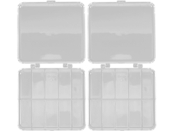 Cajas Almacenamiento Cuadradas Plástico Transparencia Juego 2 8 Compartimentos Organizador Tornillos