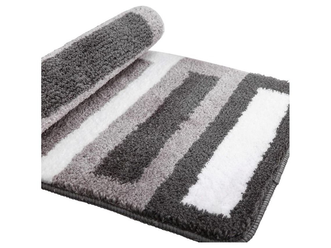 2026-tapete De Baño Antideslizante Linjou Microfibra Suave Absorbente Secado Rápido Lavable A Máquina 40x60cm Gris Gris
