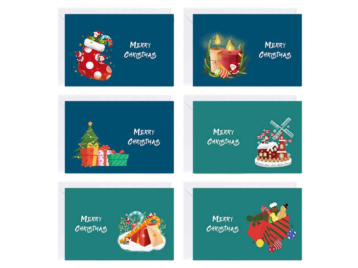 Set de Tarjetas Navideñas con Mensaje y Pegatinas de Sobre NEVEANCE