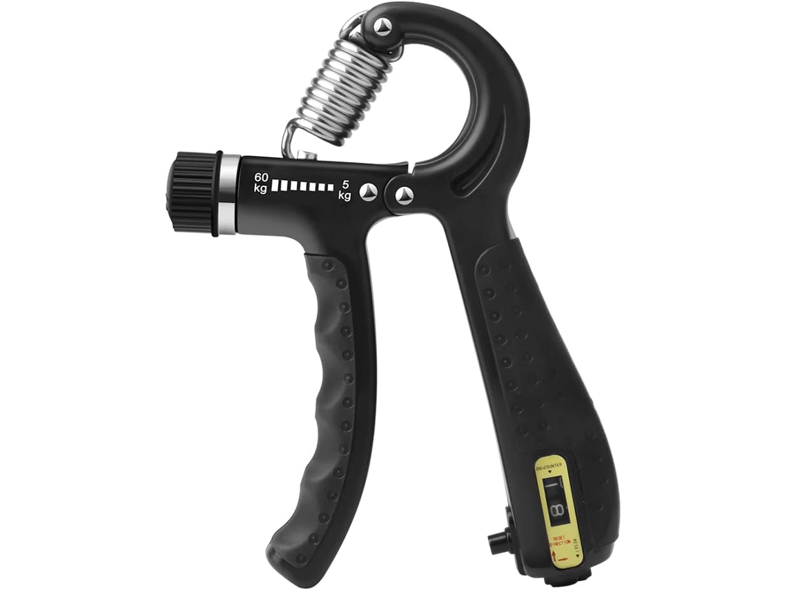 Fortalecedor de agarre de mano con contrapeso de 5 a 60 kg, fortalecedor de antebrazo, resistencia ajustable para muñecas y antebrazos fuertes, color negro Gertiz