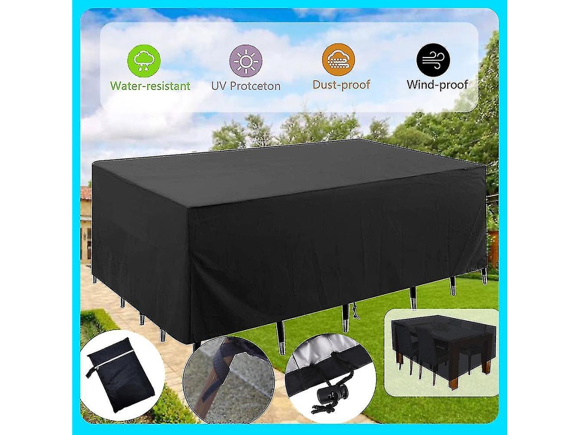 Protector De Muebles De Jardín 210d Oxford Impermeable Con Cuerda Y Hebilla Bloqueadora-308*138*89cm
