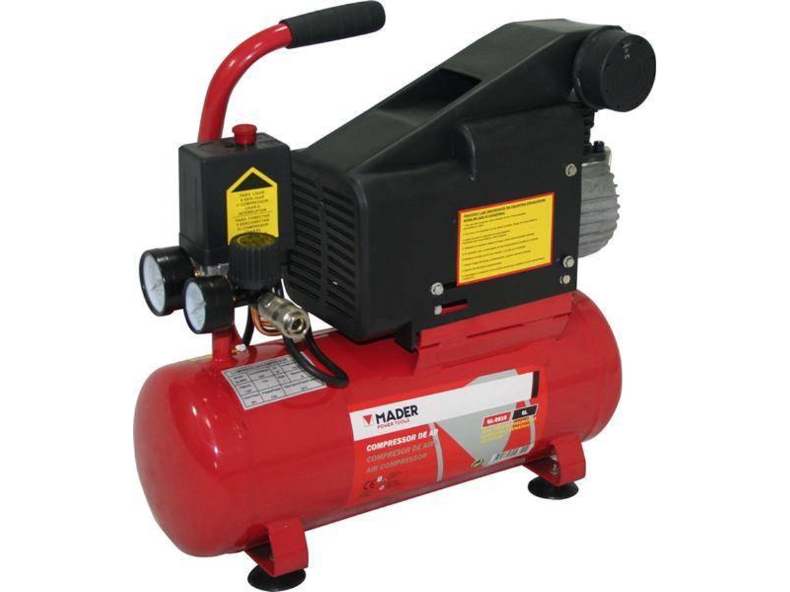 Compresor 6 L - 1.5hp + kit + clavadora - MADER