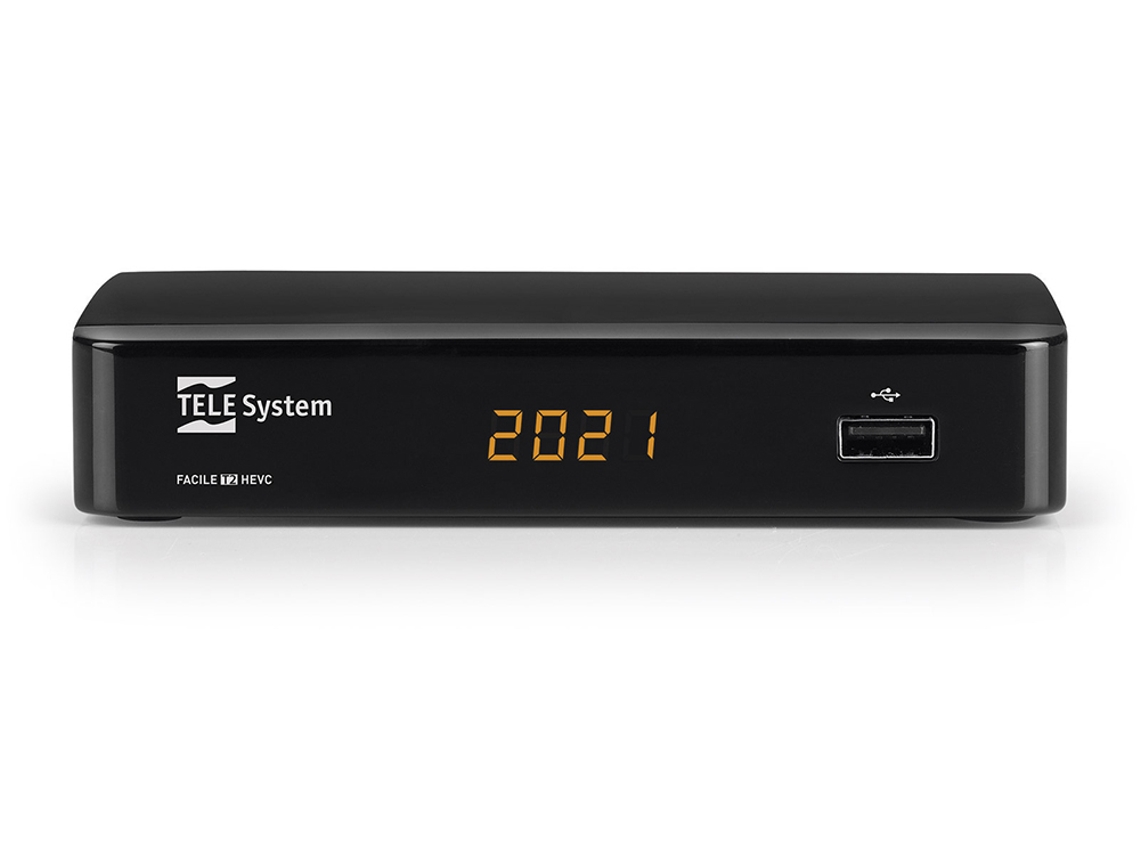 Tv TELE SYSTEM FACILE/03 Decodificador Digital Terrestre DVB-T2 HEVC HDMI, SCART, con pantalla y mando a distancia EASY botones grandes