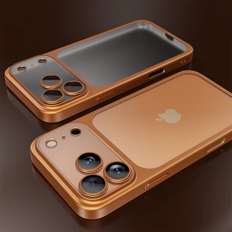 (iphone Air, Naranja) Funda Ultrafina Semitransparente Para Teléfono Con Protección De Marco.