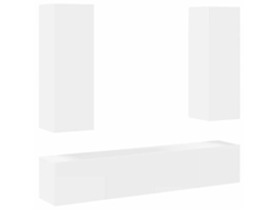Juego de 4 muebles de TV de madera blanca - MAISON EXCLUSIVE