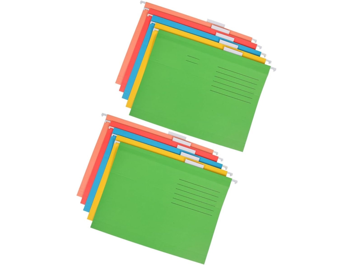 Juego de 10 organizadores colgantes para archivos, carpetas para material escolar y de oficina, duraderas y prácticas.