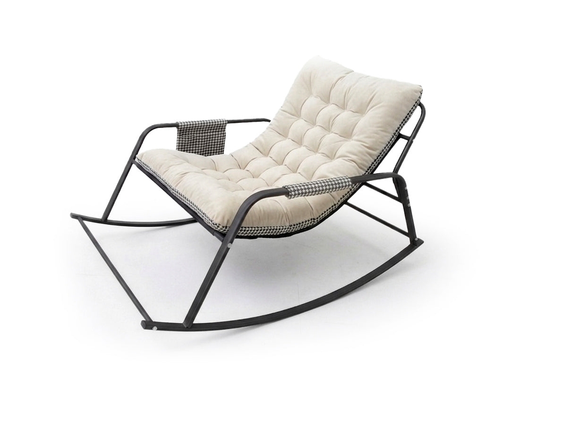 Silla Mecedora Tumbona Beige. Muebles De Dormitorio, Jardin O Terraza