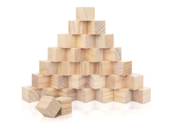 30 Pequeños Bloques De Madera De Pino De Alta Calidad, De 3x3x3 Cm, Para Manualidades.