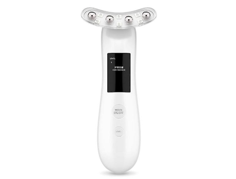 Instrumento de belleza para el cuello, eliminador de arrugas, masajeador de calefacción vibratorio antienvejecimiento, reafirmante Facial, blanco B...
