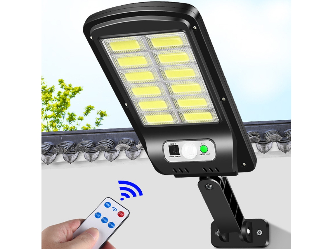 Farola Solar Ip65 Con Sensor De Movimiento, Led De 6000k Con Sensor Crepuscular, Para Jardines Y Zonas De Aparcamiento.