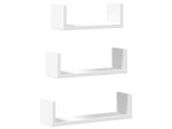 Juego de 3 estantes de pared Derivative Wood Blanco MAISON EXCLUSIVE