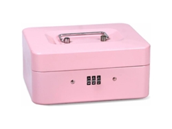 Caja Fuerte Portátil De Acero Con Cerradura, Para Dinero, Monedas Y Objetos Pequeños (rosa)