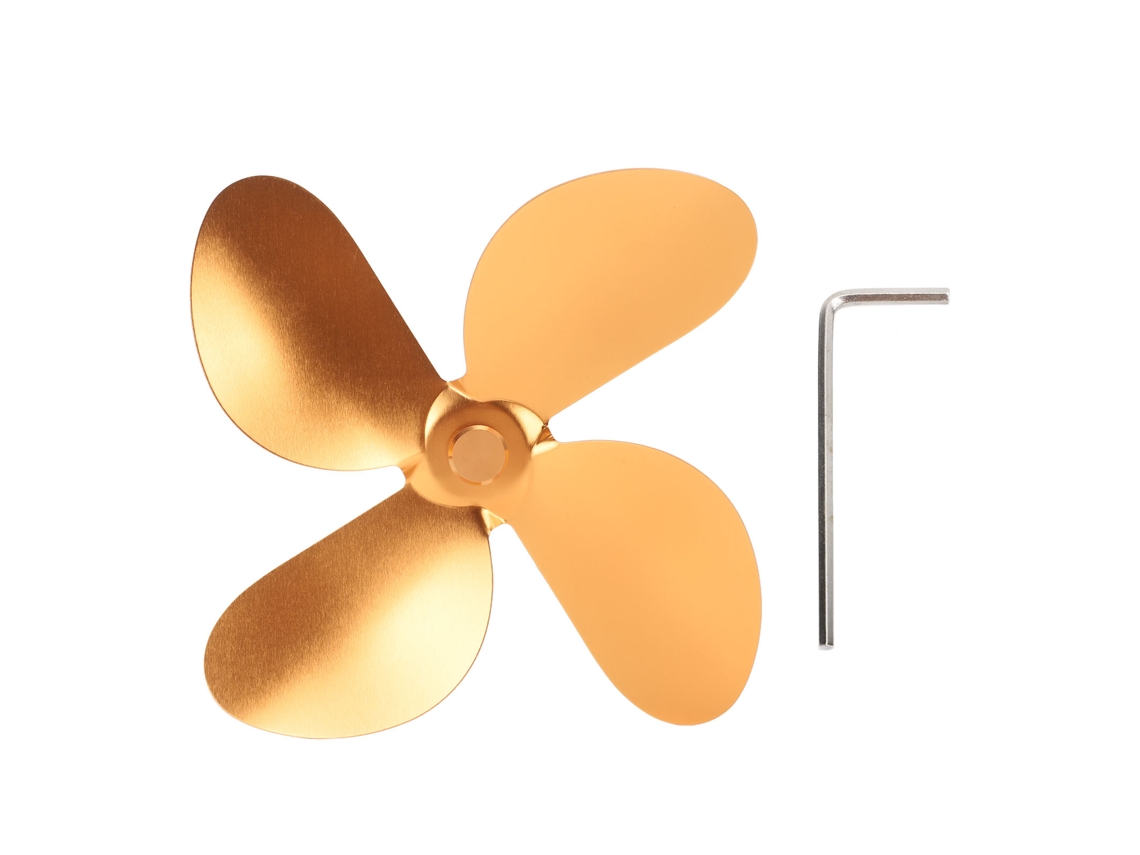 Aspa de viento para estufa, 4 aspas, aluminio dorado