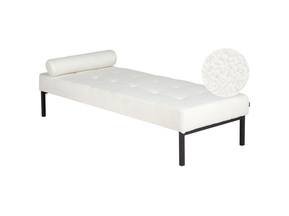 Chaise longue BELIANI Chinon de Bouclé Blanco 178x73x41
