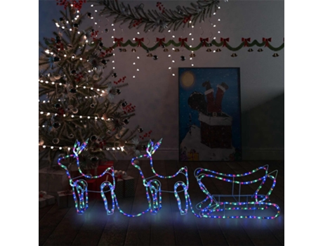 MAISON EXCLUSIVE - Renos y trineo de Navidad decoración jardín 576 LEDs