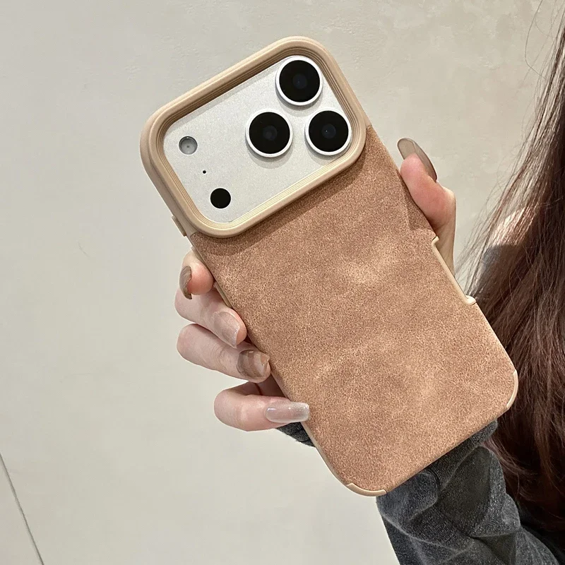 (iphone 17 Pro Max Color Caqui) Funda Para Teléfono De Tela Aterciopelada, Material Tpu Suave, Cubierta Trasera A Prueba De Golpes.