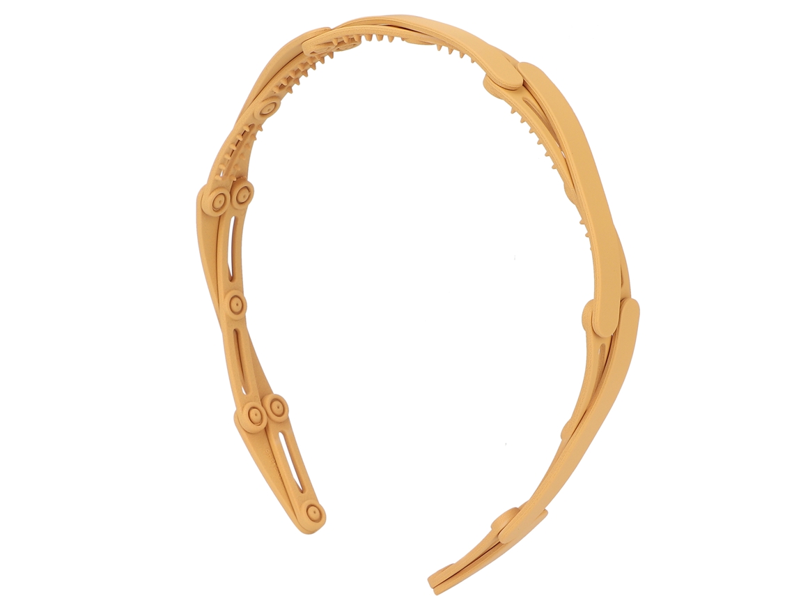 Bandana dobrável retrátil compacta para meninas, modelo arco de cabelo de bolso, cor amarela (2026).