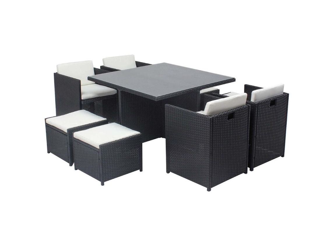 Conjunto de Jantar CONCEPT U Miami (Negro y Blanco - Resina - 115x115x73 cm)