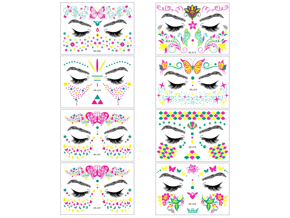 Pegatinas faciales fluorescentes