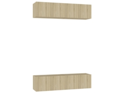 Estantería/Muebles de TV 4 Pzs 60X30X30 Cm Contrachapado Roble Sonoma