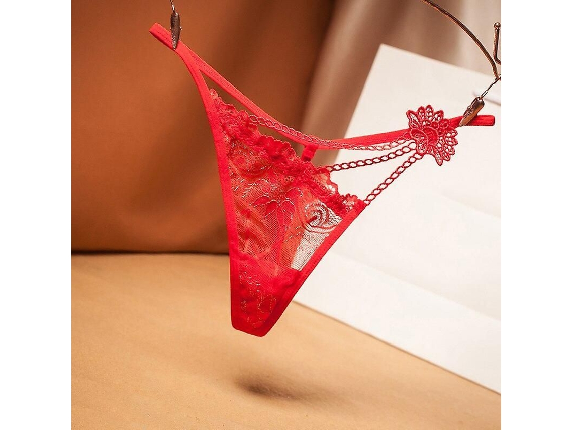 Braguitas Transparentes Sexys Para Mujer Con Encaje Y Bordado Floral, Talle Bajo, Talla Única.
