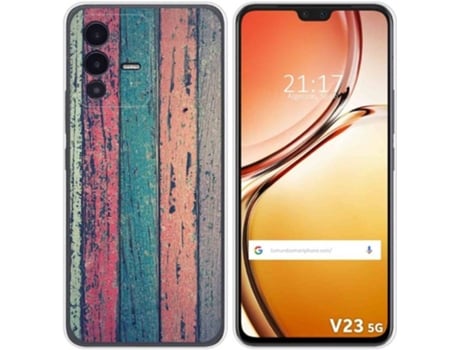 Carcasa para Vivo V23 5G TUMUNDOSMARTPHONE Dibujos Madera 10 Multicolor