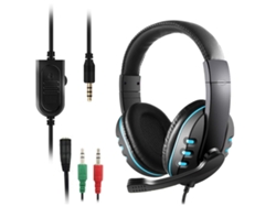 Auriculares gaming de 3,5 mm con aislamiento de ruido, micrófono y control de volumen. Compatibles con portátiles, PC y PS4.