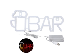 2026-señal Neón Led Forma Bar De Alta Seguridad Usb/batería Luz Neón Para Bar Dormitorio Fiesta Jardín Rojo