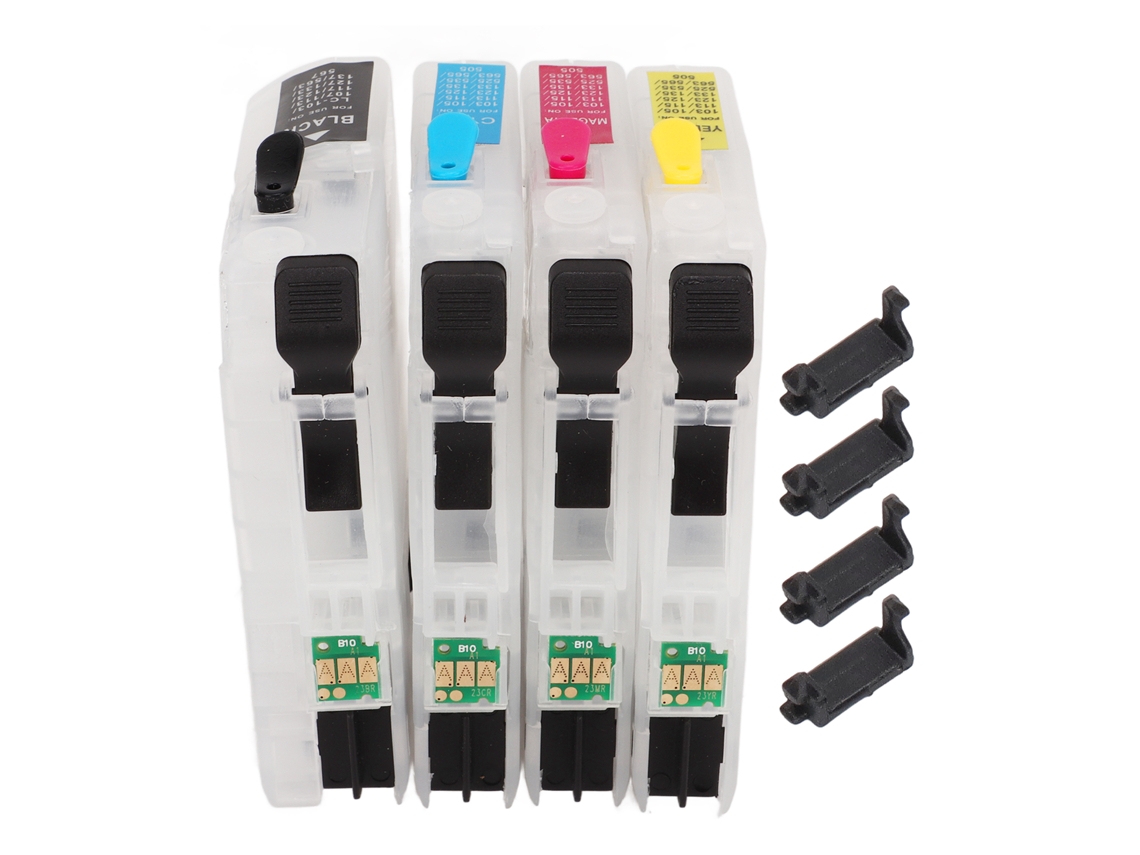 Cartuchos De Tinta Compatible Com Chip Permanente 4 Cores Lc110 Para Impressora Inkjet