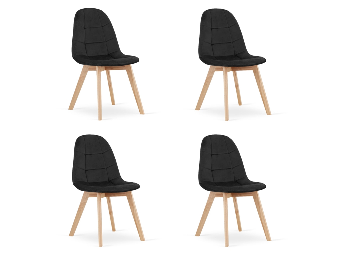 Silla Bora Terciopelo Negro X 4 Leobert