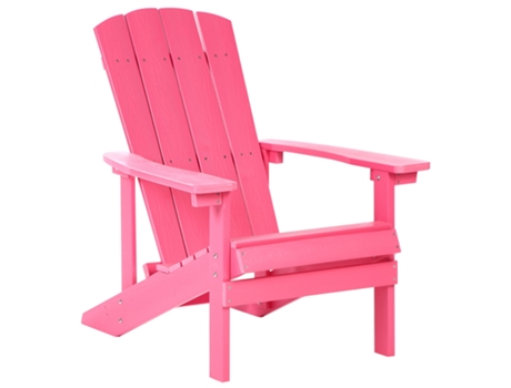BELIANI Silla de Jardín Adirondack en Plástico Madera Rosa 75X88X88