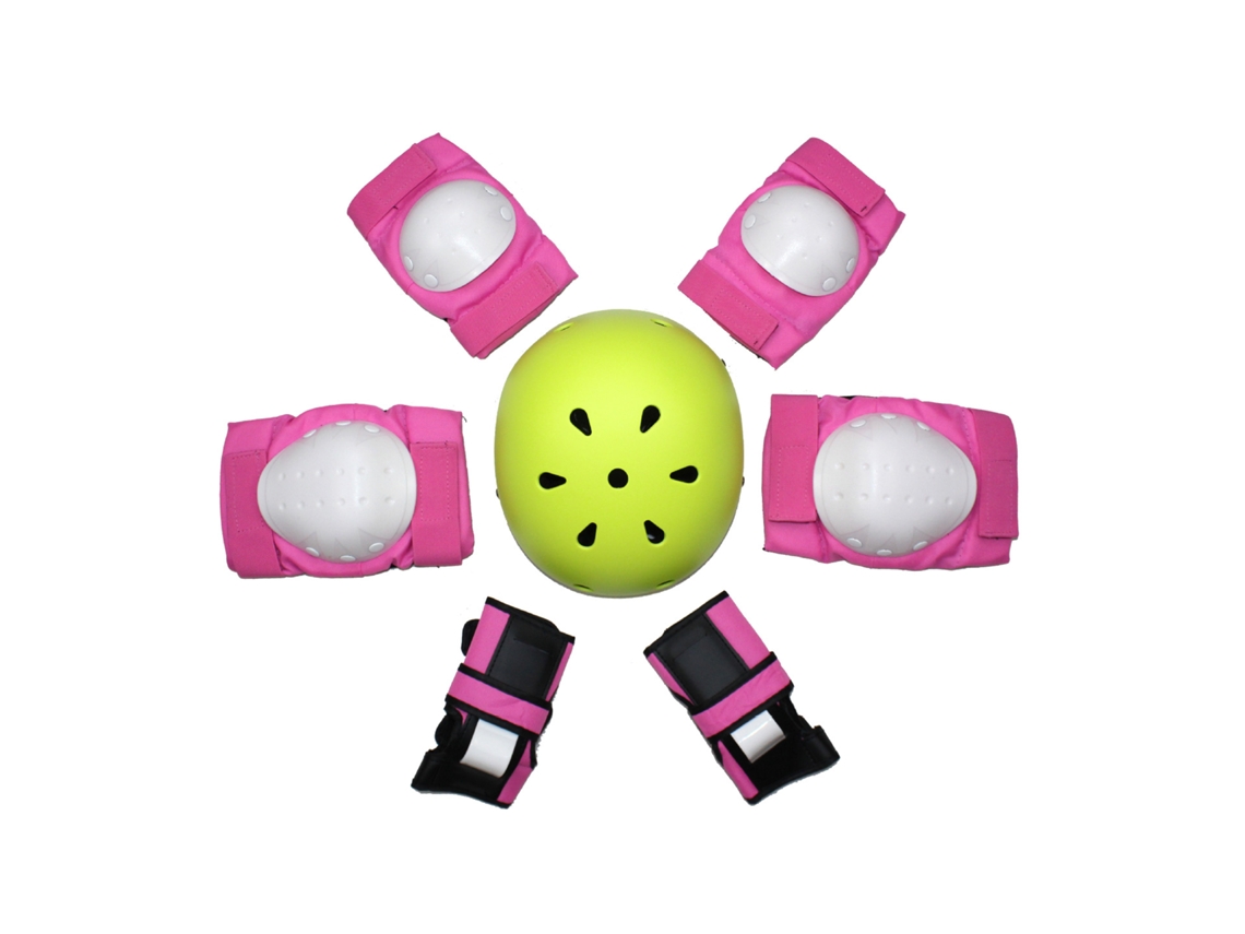 Monopatín Equilibrio Bicicleta Patinaje Casco Protección Set YUYSAN Rosa Verde Talla S (10-25kg)