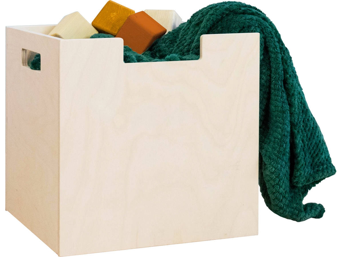 Caja de Almacenamiento BENLEMI Boks (Marrón - Aglomerado Abedul - 33x37x33 cm)