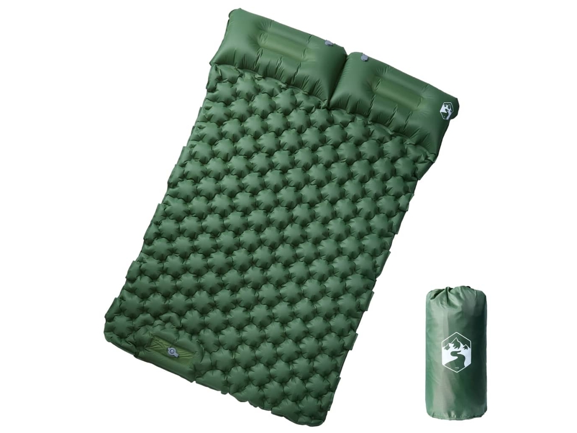 Colchón De Camping Autoinflable VIDAXL Verde Nylon