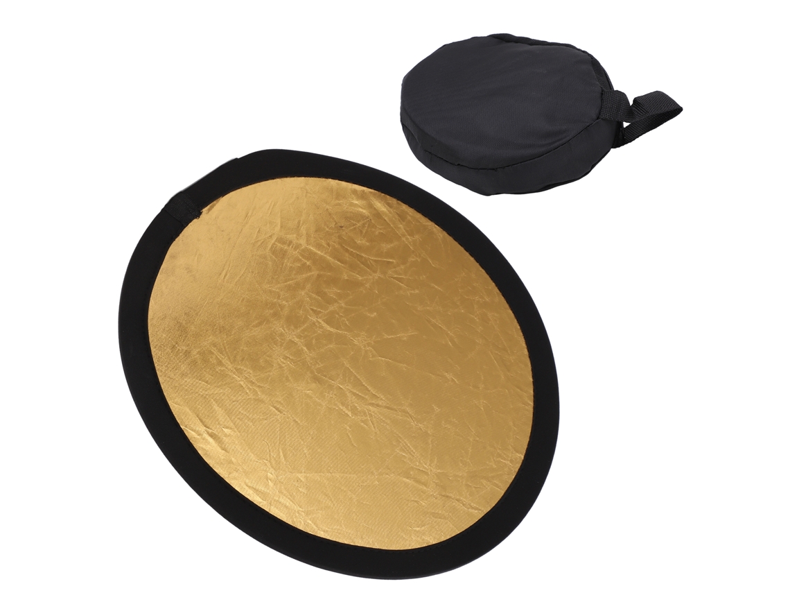 Reflector De Fotografía Redondo 30cm 2 En 1 Plegable Dorado Plata Para Estudio Exterior Portátil