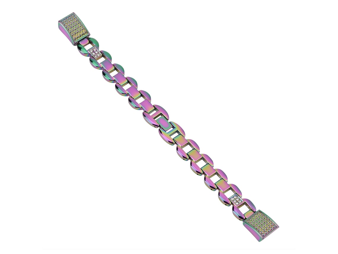 Correa De Pulsera De Repuesto De Acero Inoxidable Con Strass Para Fitbit Alta