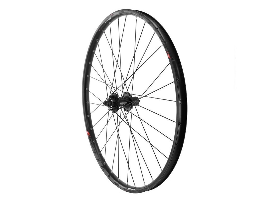 Rueda trasera buje 6 agujeros compatible llanta 32 radios VELOX Maxx 25 Disc Tubeless Ready Shimano M475 11-10-9V. - All Terrain - 25C 32