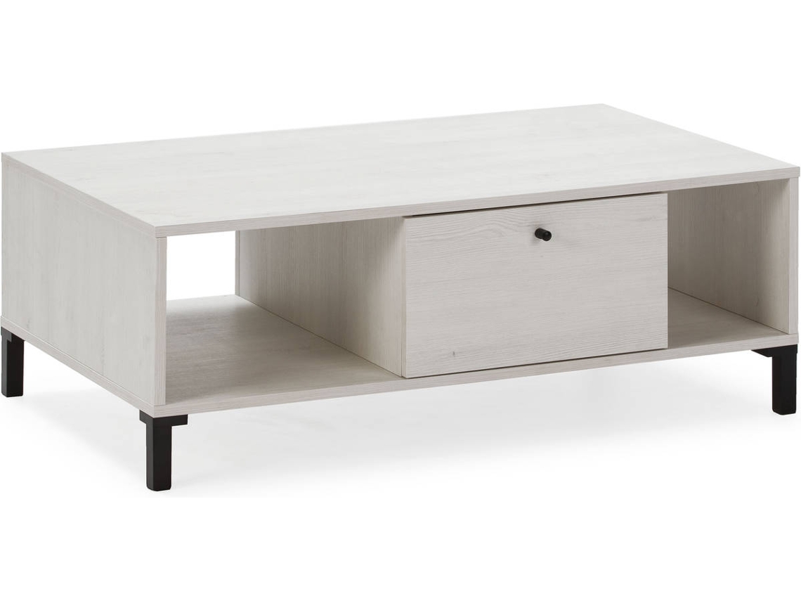 Mesa de Centro VS VENTA-STOCK Javea (100 x 60 x 37.5 cm - Melamina - Blanco, Marrón)