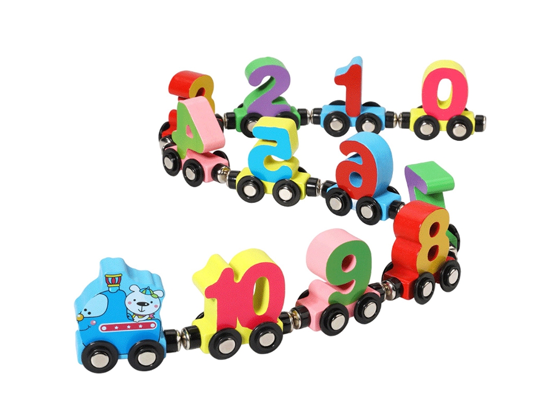 -juego De Bloques De Tren De Madera Con Letras Abc Y Números Magnéticos, Juguete Educativo Temprano Para Niños