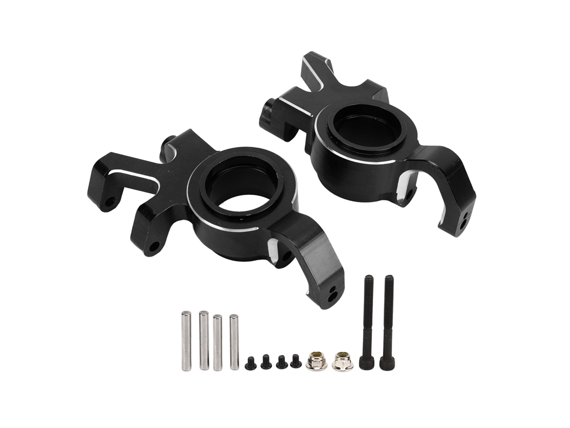 Bloque de dirección delantero CNC para Traxxas a escala 1/5 (2026), aleación de aluminio, negro, par