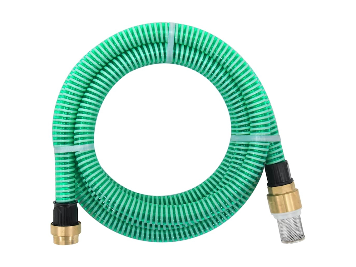Manguera de succión con conectores de latón, 1,1 m, PVC verde, DKD HOME DECOR