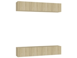 Mueble TV 4 Piezas 80x30x30 cm Derivados Madera Roble Sonoma MAISON EXCLUSIVE