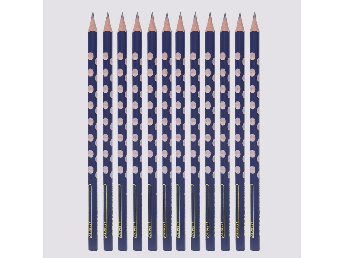 Lápices triangulares HB de madera de haya para escribir y dibujar, 12 unidades.