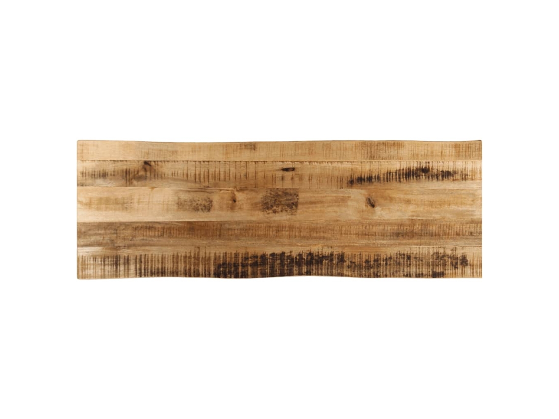 Tablero De Mesa Borde Natural Madera Maciza Mango 110x40x2,5 Cm