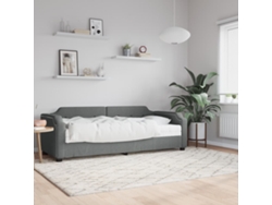 Sofá Cama Con Colchón Tela Gris Oscuro 90x200 Cm