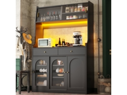 Muebles De Cocina, Muebles Altos, Vitrinas, Aparadores Con Estantes Regulables, Muebles De Comedor Con Dos Cajones.
